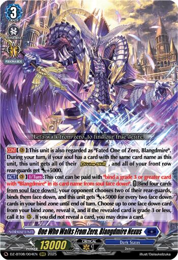 Image of One Who Walks From Zero, Blangdmire Nexus (DZ-BT08/004EN) [Knights 0f Rebirth]