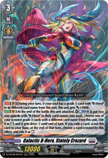 Image of Galatic B-Hero, Stately Crozard (DZ-BT08/007EN) [Knights 0f Rebirth]