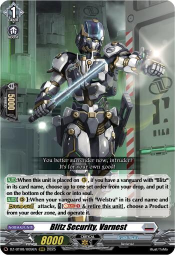 Image of Blitz Security, Varnest (DZ-BT08/009EN) [Knights 0f Rebirth]
