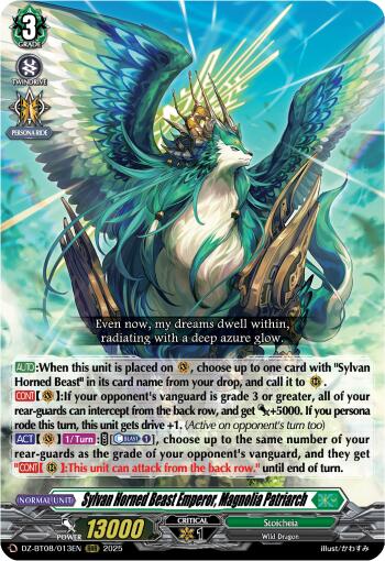 Image of Sylvan Horned Beast Emperor, Magnolia Patriach (DZ-BT08/013EN) [Knights 0f Rebirth]