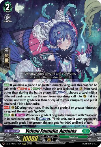 Image of Veleno Famiglia, Agrigias (DZ-BT08/014EN) [Knights 0f Rebirth]