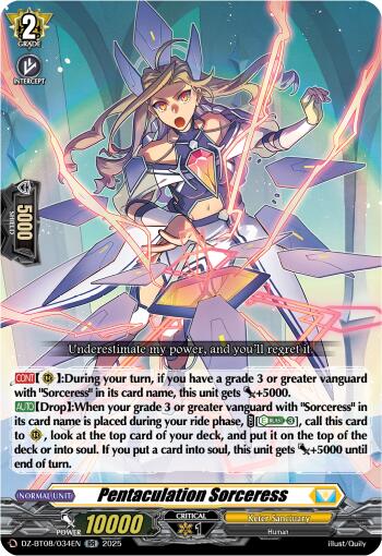 Image of Pentaculation Sorceress (DZ-BT08/034EN) [Knights 0f Rebirth]