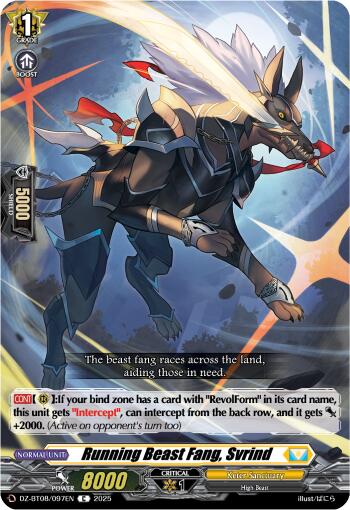 Image of Running Beast Fang, Svrind (DZ-BT08/097EN) [Knights 0f Rebirth]