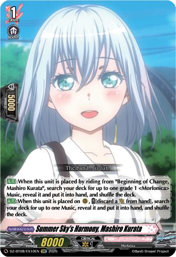 Image of Summer Sky's Harmony, Mashiro Kurata (DZ-BT08/EX10EN) [Knights 0f Rebirth]