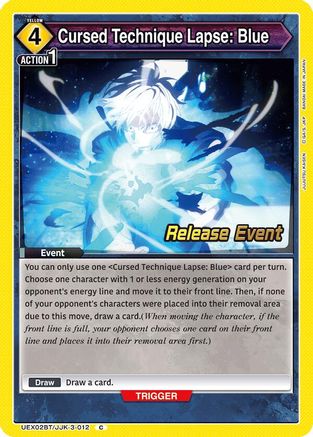 Image of Cursed Technique Lapse: Blue (UEX02BT/JJK-3-012) - UEX02BT Jujutsu Kaisen Vol2 Release Event Cards