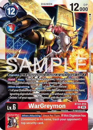 Image of WarGreymon [BT22-013] [Cyber Eden]