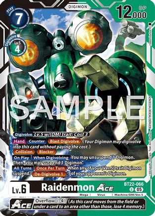 Image of Raidenmon ACE (BT22-066) - Cyber Eden