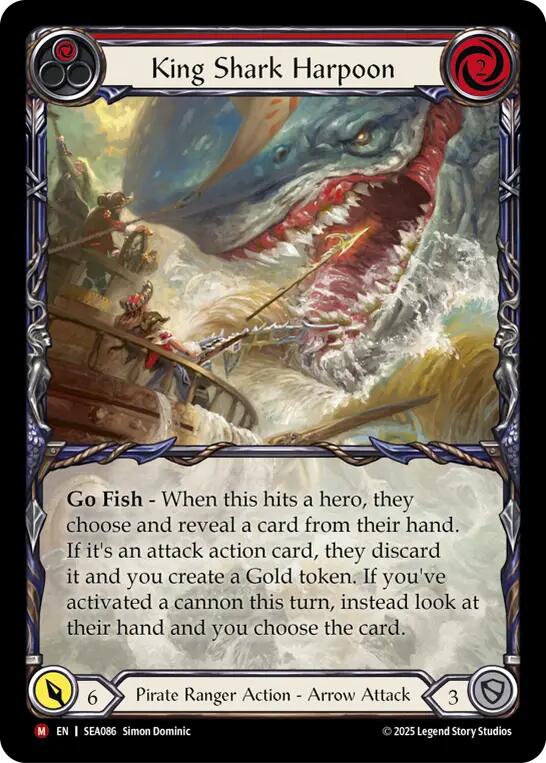 Image of King Shark Harpoon (Extended Art) [SEA086] (High Seas)  Rainbow Foil