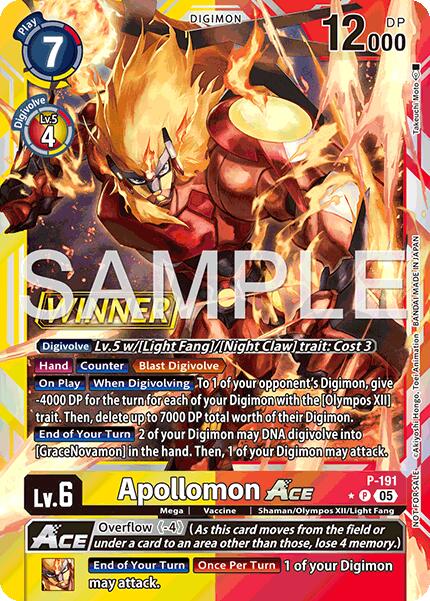 Image of Apollomon ACE [P-191] (Store Tournament 2025 Vol.3 Winner Pack) [Promotional Cards]