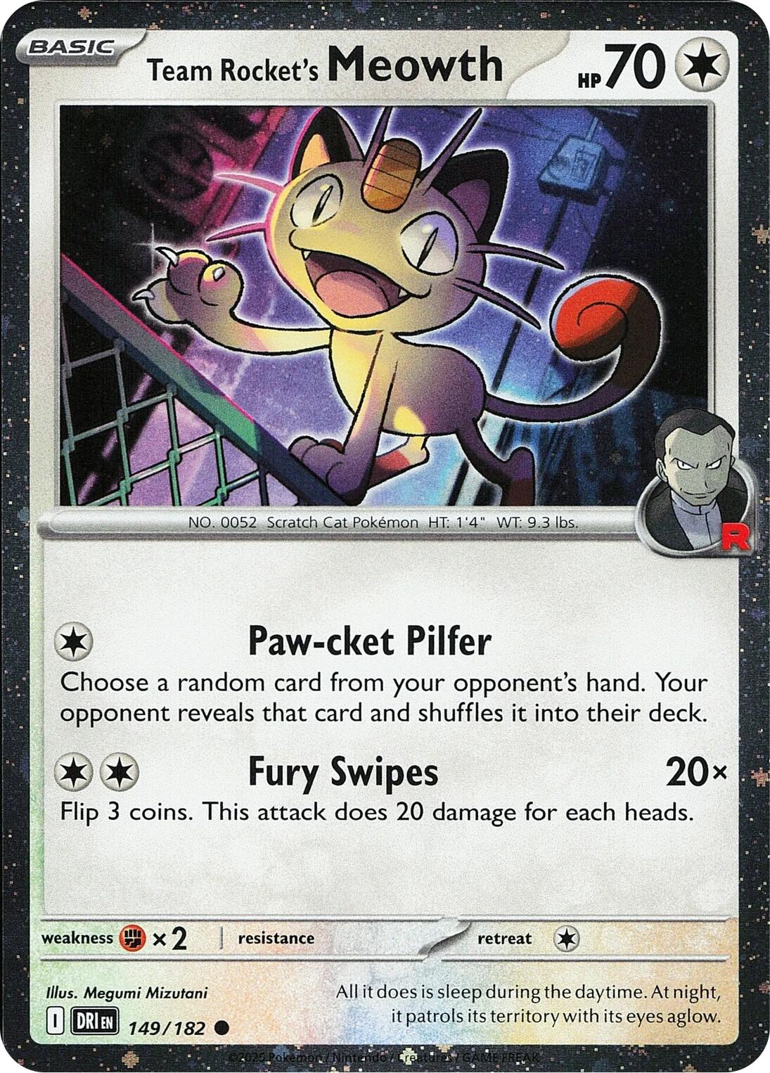 Image of Team Rocket's Meowth (149/182) (Cosmos Holo) [Miscellaneous Cards]