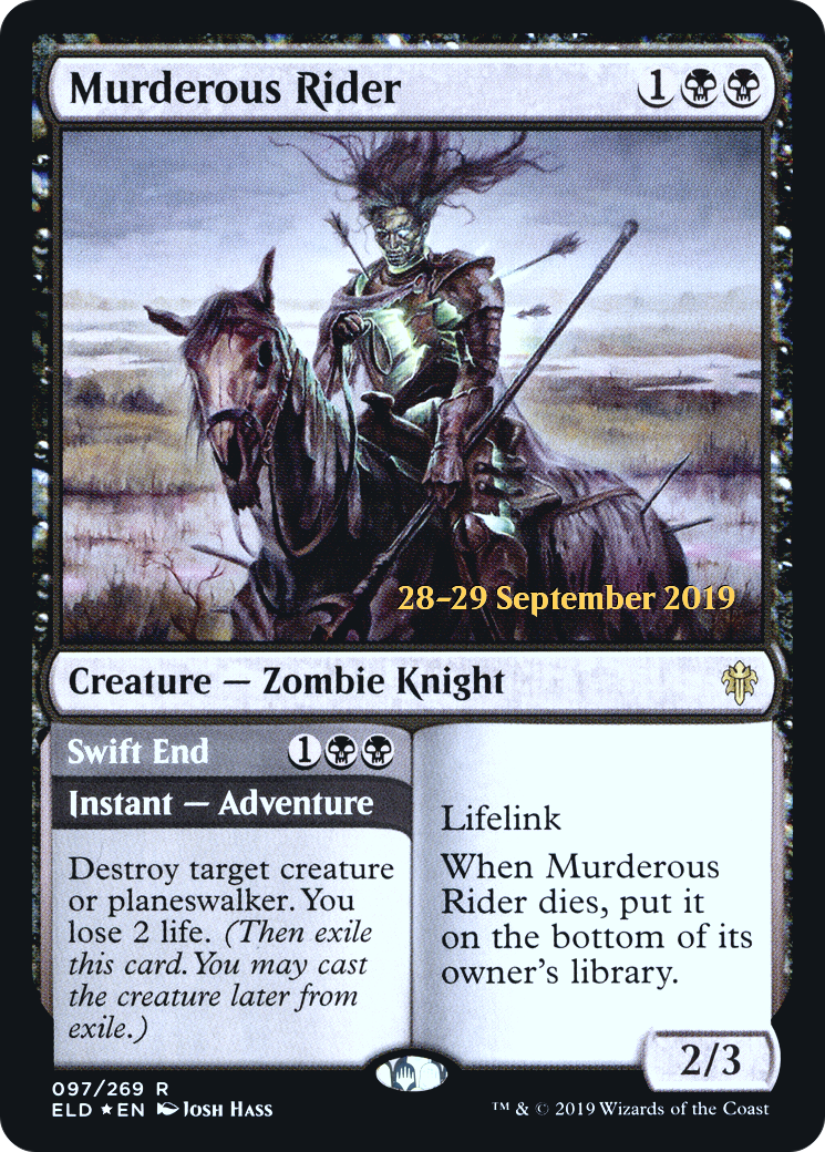 Image of Murderous Rider // Swift End [Throne of Eldraine Prerelease Promos]