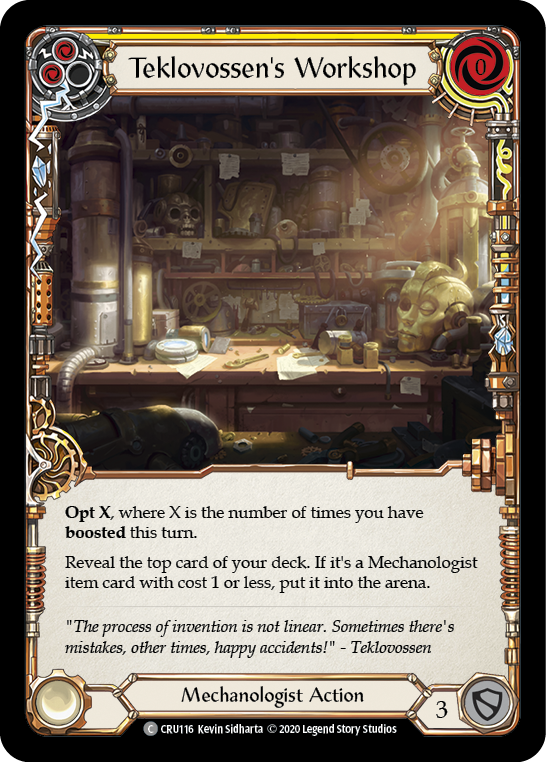 Image of Teklovossen's Workshop (Yellow) [CRU116] (Crucible of War)  1st Edition Rainbow Foil