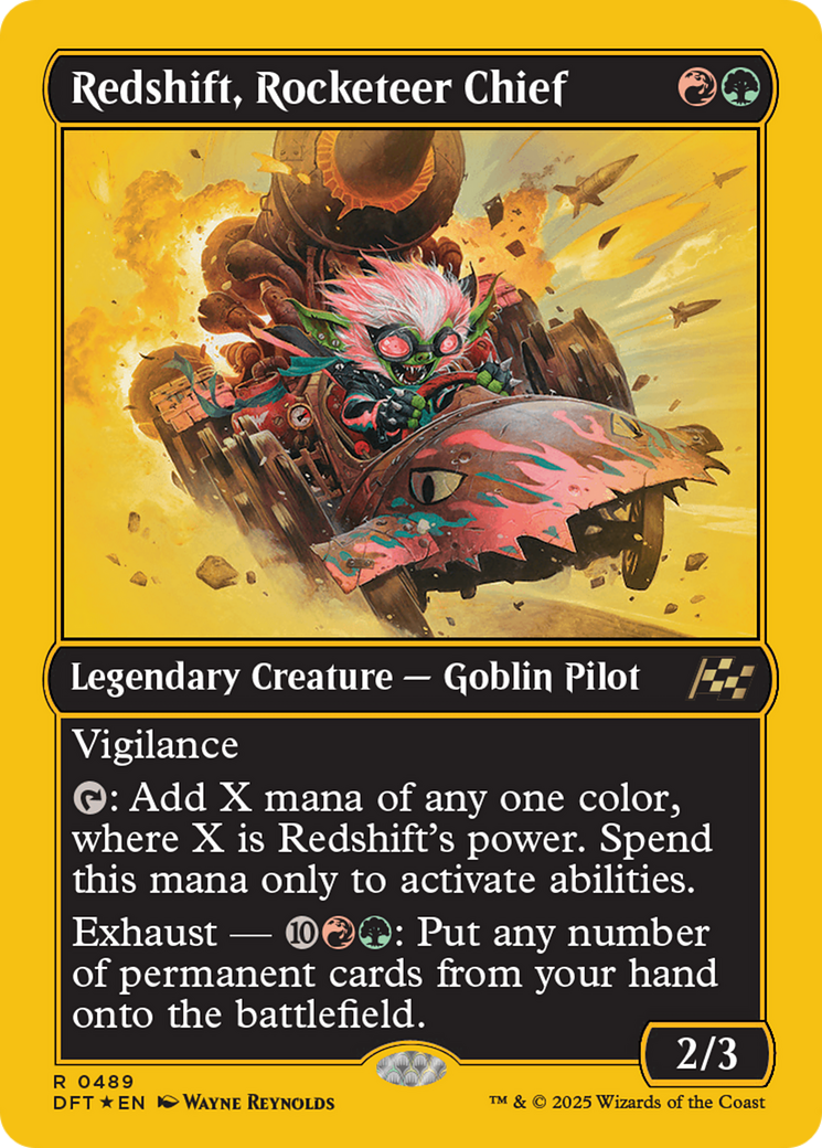 Image of Redshift, Rocketeer Chief (First-Place Foil) [Aetherdrift]