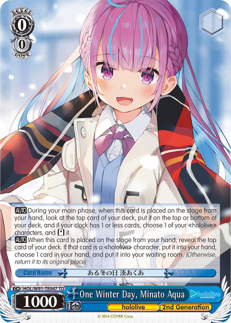 Image of One Winter Day, Minato Aqua (HOL/W91-TE047 TD) [hololive production]