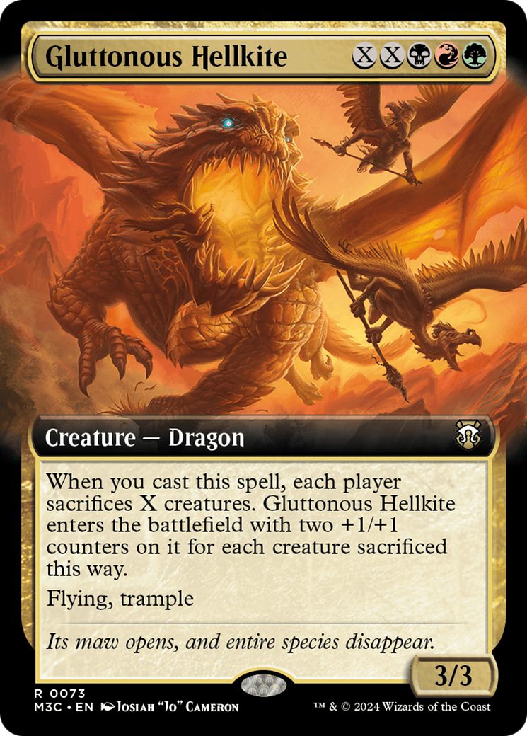 Image of Gluttonous Hellkite (Extended Art) [Modern Horizons 3 Commander]