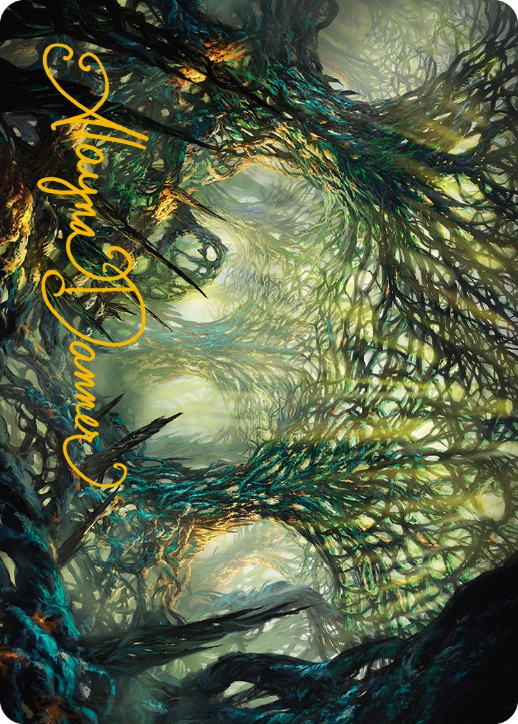 Image of The Hunter Maze Art Card (Gold-Stamped Signature) [Phyrexia: All Will Be One Art Series]