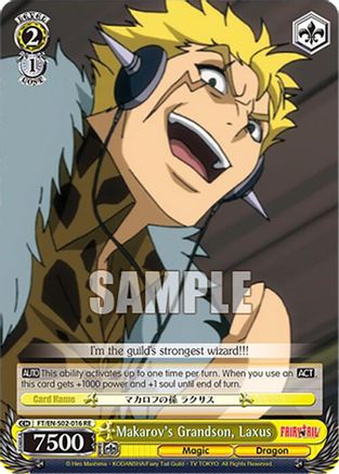 Image of Makarov's Grandson, Laxus (FT/EN-S02-016 U RE) - Fairy Tail Chronicle Set