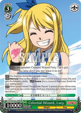 Image of Celestial Wizard, Lucy (RRR) (FT/EN-S02-030R RRR RE) - Fairy Tail Chronicle Set