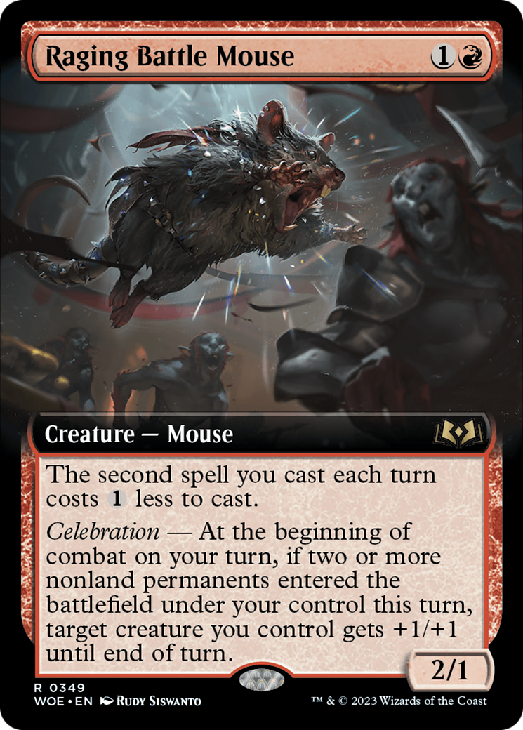 Image of Raging Battle Mouse (Extended Art) [Wilds of Eldraine]