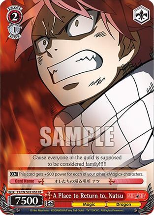Image of A Place to Return to, Natsu (FT/EN-S02-056 R RE) - Fairy Tail Chronicle Set