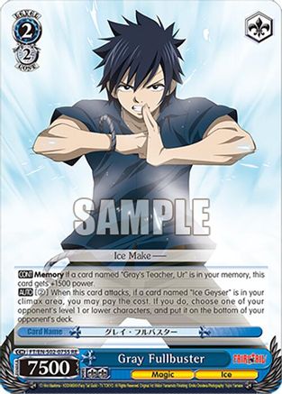 Image of Gray Fullbuster (SR) (FT/EN-S02-075S SR RE) - Fairy Tail Chronicle Set