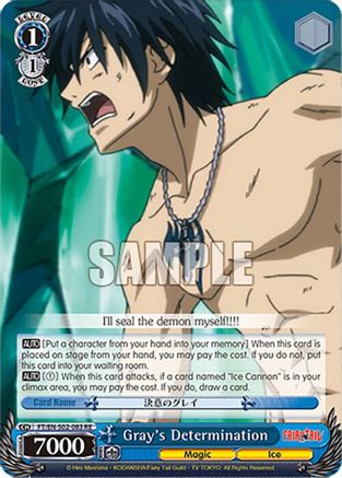 Image of Gray's Determination (FT/EN-S02-083 U RE) - Fairy Tail Chronicle Set