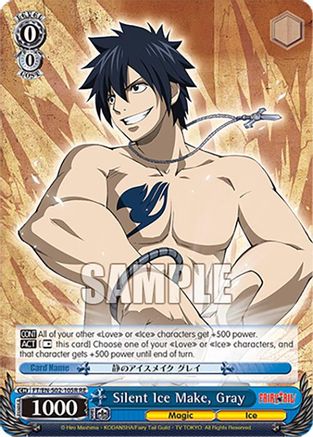 Image of Silent Ice Make, Gray (RRR) (FT/EN-S02-105R RRR RE) - Fairy Tail Chronicle Set