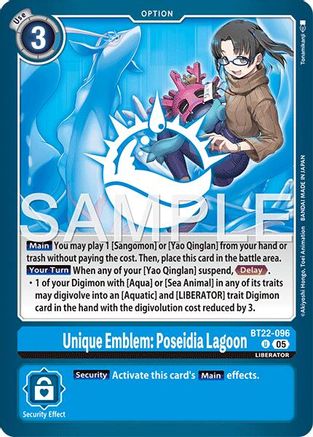 Image of Unique Emblem: Poseidia Lagoon [BT22-096] [Cyber Eden]