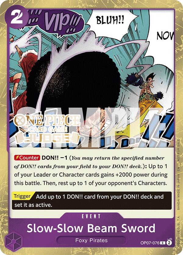Image of Slow-Slow Beam Sword (Judge Pack Vol. 6) [One Piece Promotion Cards]