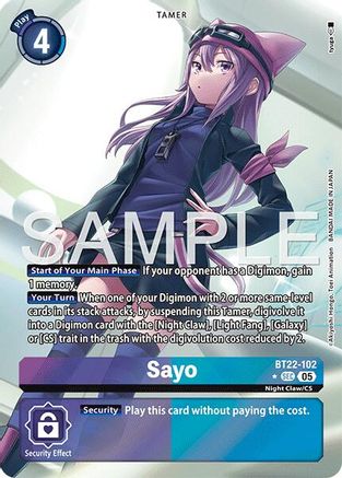 Image of Sayo [BT22-102] (Alternate Art) [Cyber Eden]