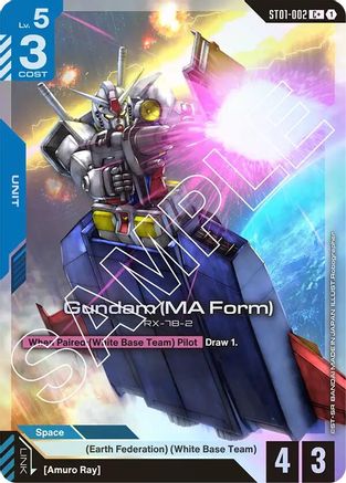 Image of Gundam (MA Form) (C+) (ST01-002) - Starter Deck 01 Heroic Beginnings Holofoil