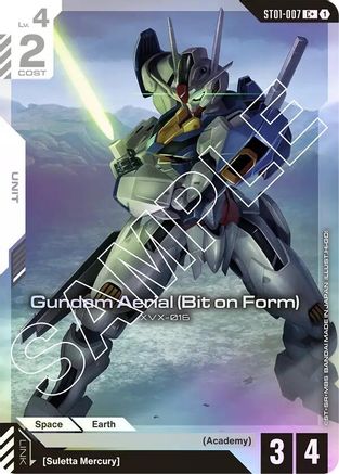 Image of Gundam Aerial (Bit on Form) (C+) (ST01-007) - Starter Deck 01 Heroic Beginnings Holofoil