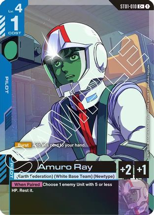 Image of Amuro Ray (C+) (ST01-010) - Starter Deck 01 Heroic Beginnings Holofoil