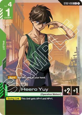 Image of Heero Yuy (C+) (ST02-010) - Starter Deck 02 Wings of Advance Holofoil