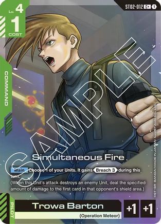 Image of Simultaneous Fire (C+) (ST02-012) - Starter Deck 02 Wings of Advance Holofoil