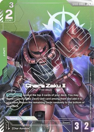Image of Char's Zaku II (LR+) (ST03-006) - Starter Deck 03 Zeons Rush Holofoil