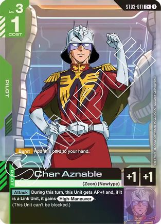 Image of Char Aznable (C+) (ST03-011) - Starter Deck 03 Zeons Rush Holofoil