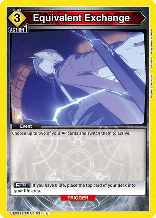 Image of Equivalent Exchange (UE09ST/FMA-1-031) - UE09ST FULLMETAL ALCHEMIST Starter Deck