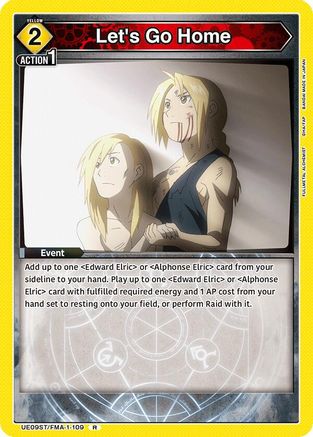 Image of Let's Go Home (UE09ST/FMA-1-109) - UE09ST FULLMETAL ALCHEMIST Starter Deck