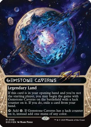 Image of Gemstone Caverns (0106) (Borderless) (Galaxy Foil) [Edge of Eternities: Stellar Sights]