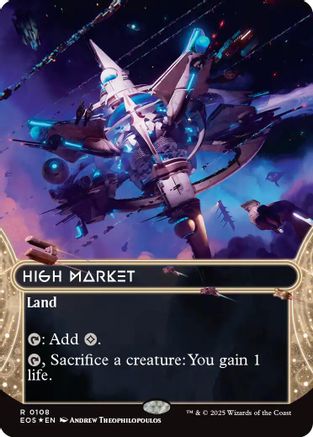Image of High Market (0108) (Borderless) (Galaxy Foil) [Edge of Eternities: Stellar Sights]