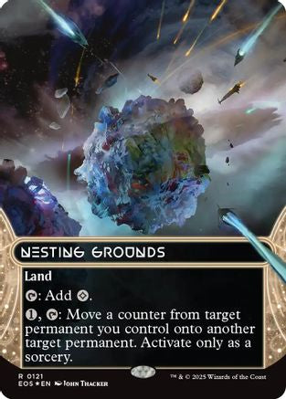 Image of Nesting Grounds (0121) (Borderless) (Galaxy Foil) [Edge of Eternities: Stellar Sights]