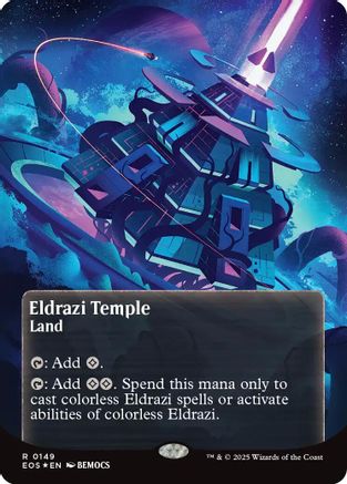 Image of Eldrazi Temple (0149) (Borderless) (Galaxy Foil) [Edge of Eternities: Stellar Sights]