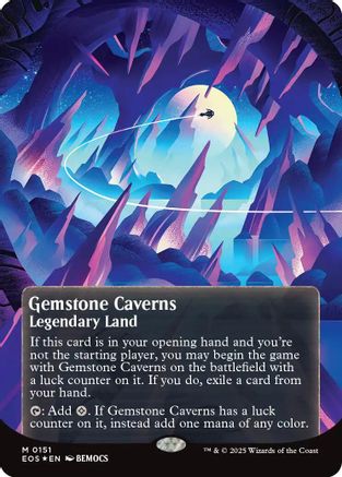Image of Gemstone Caverns (0151) (Borderless) (Galaxy Foil) [Edge of Eternities: Stellar Sights]