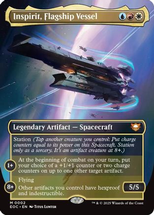 Image of Inspirit, Flagship Vessel (Borderless) [Edge of Eternities Commander]