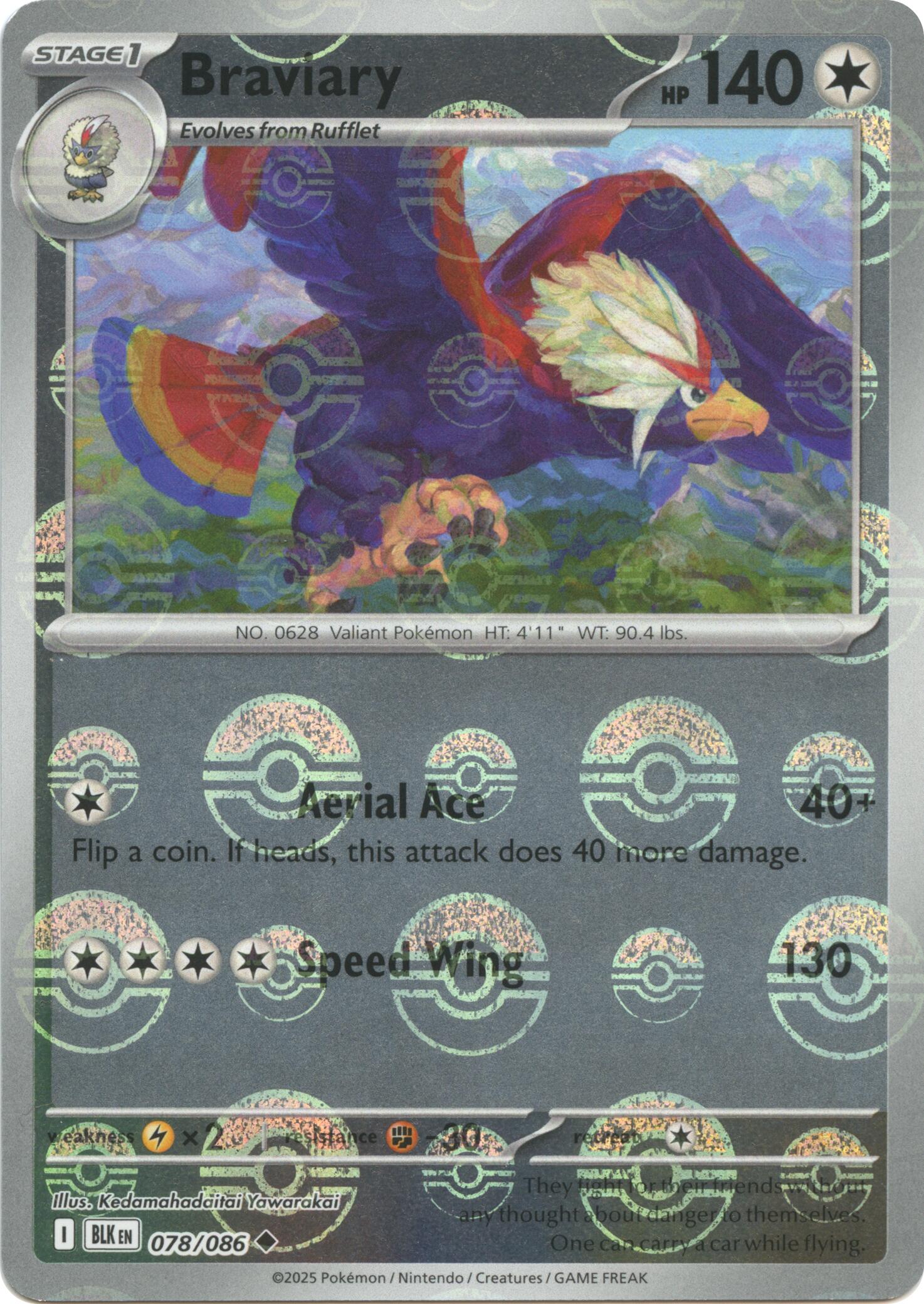 Image of Braviary (078/086) (Poke Ball Pattern) [Scarlet & Violet: Black Bolt]