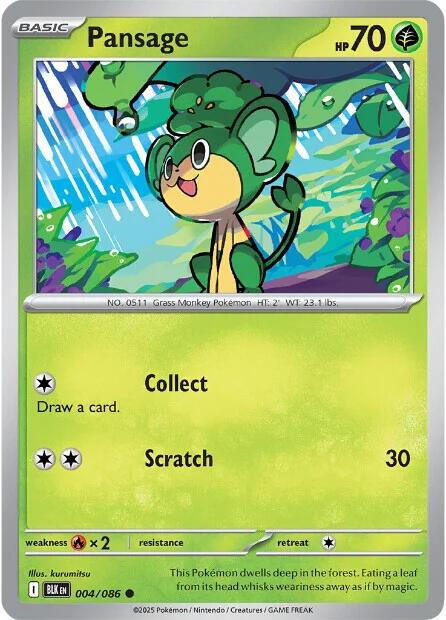 Image of Pansage (004/086) [Scarlet & Violet: Black Bolt]