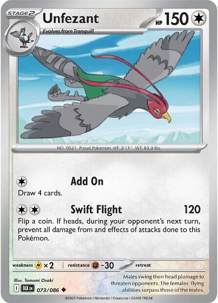 Image of Unfezant (073/086) [Scarlet & Violet: Black Bolt]
