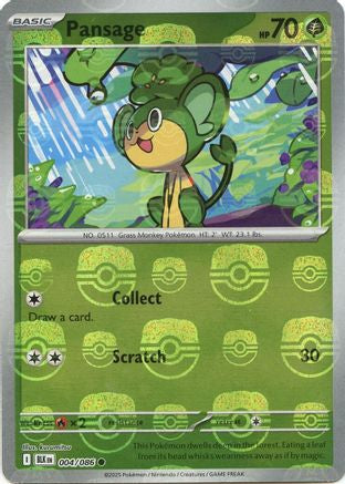 Image of Pansage (004/086) (Master Ball Pattern) [Scarlet & Violet: Black Bolt]