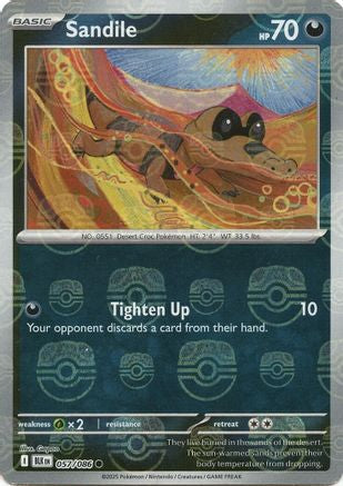 Image of Sandile (057/086) (Master Ball Pattern) [Scarlet & Violet: Black Bolt]